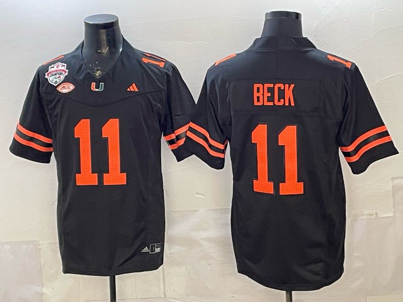 Men 2026 Miami Hurricanes #11 Beck Black 3th generations Limited NCAA Jersey 0015